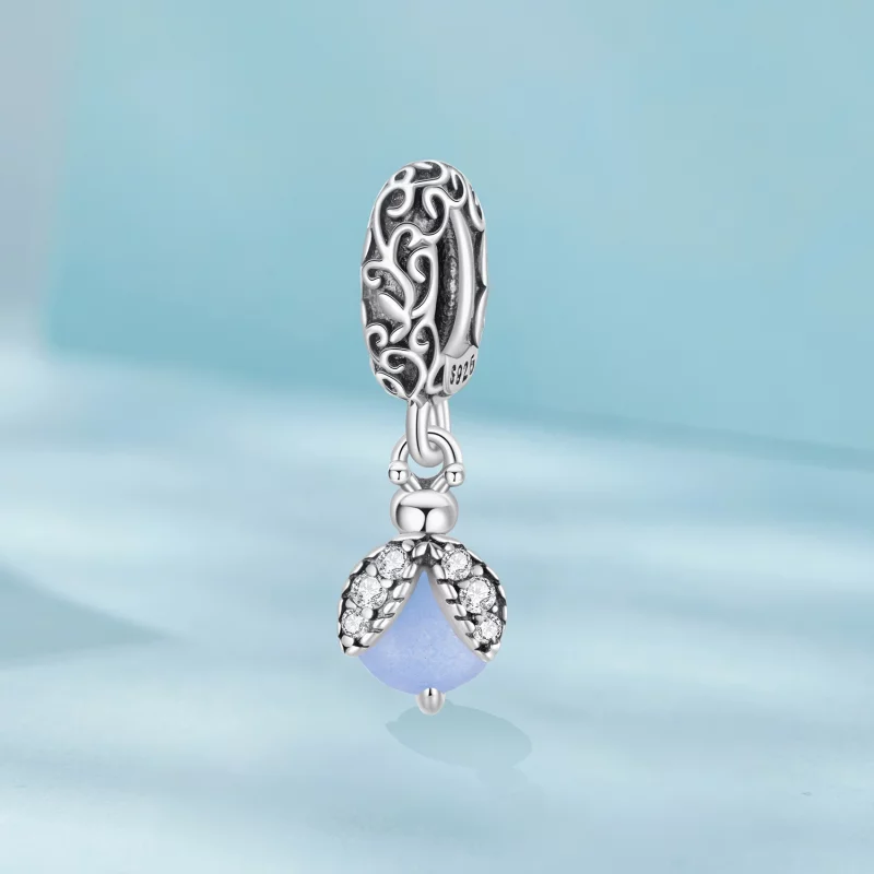 (image pour) Pendent de luciole phosphorescent Pandora Style en argent 925 avec zirconite et - Afficher 2