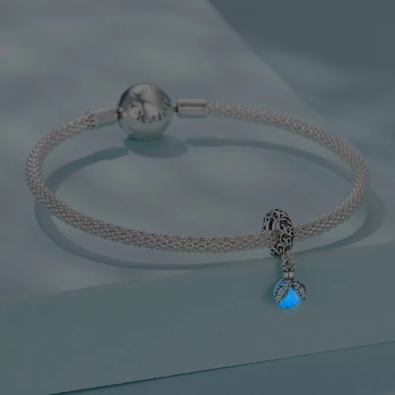 (image pour) Pendent de luciole phosphorescent Pandora Style en argent 925 avec zirconite et - Afficher 5