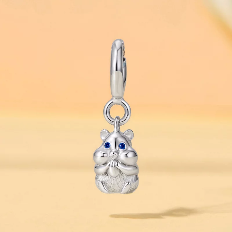 (image pour) Pendentif à bascule Hamster Pandora en argent 925 avec zirconium cubique - Charm - Afficher 2