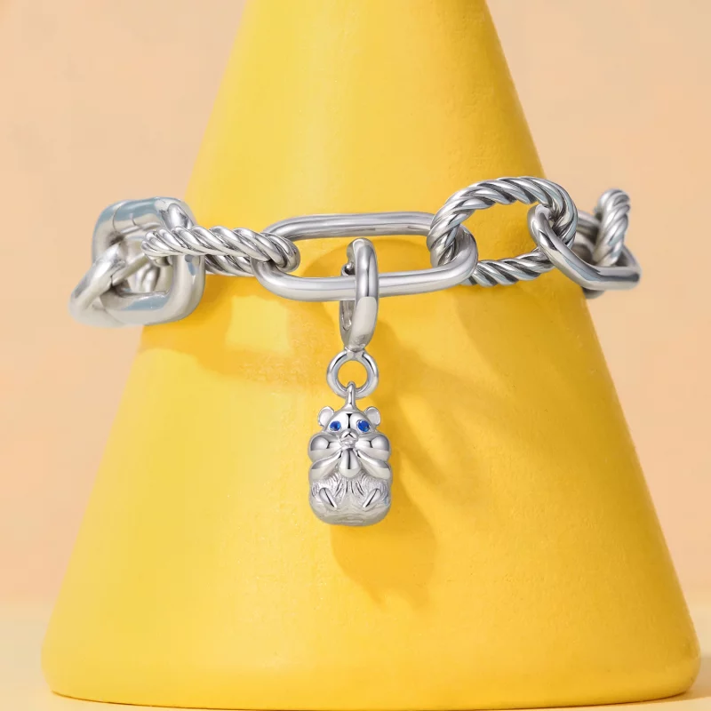 (image pour) Pendentif à bascule Hamster Pandora en argent 925 avec zirconium cubique - Charm - Afficher 4