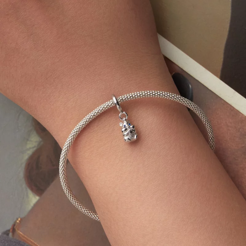 (image pour) Pendentif à bascule Hamster Pandora en argent 925 avec zirconium cubique - Charm - Afficher 6