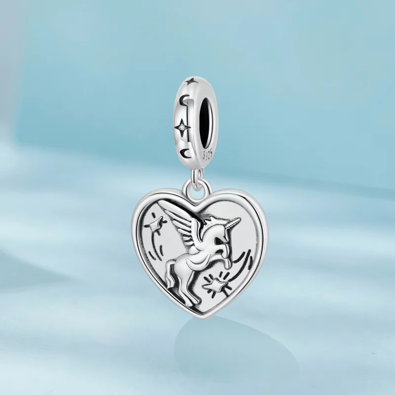 (image pour) Pendentif Charme Licorne Pandora en Argent 925 - Cœur Oxydé - SCC3104 - Afficher 2