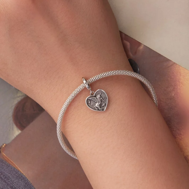 (image pour) Pendentif Charme Licorne Pandora en Argent 925 - Cœur Oxydé - SCC3104 - Afficher 5