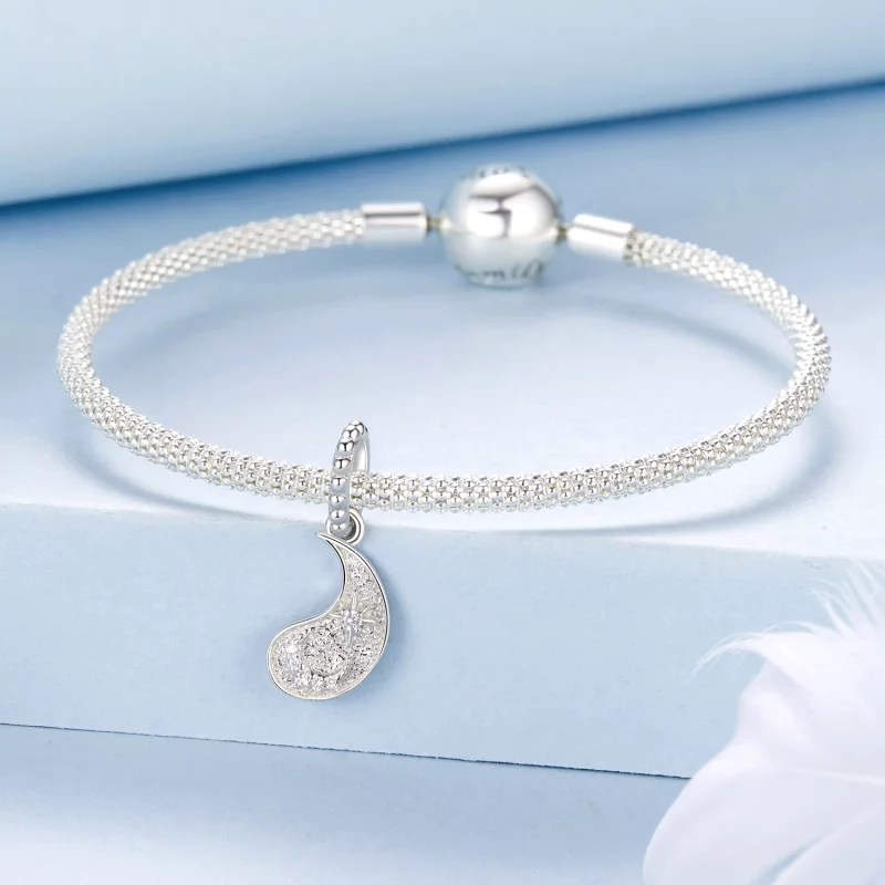 (image pour) Pendentif Pandora Style Tai Chi Yin Yang Étoile Lune en Argent 925 plaqué Platin - Afficher 3