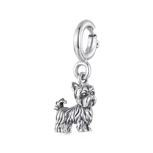 (image pour) Pendentif Pandora Style Yorkshire Terrier en Argent 925 - Charme Animal Oxydé - BSC1130
