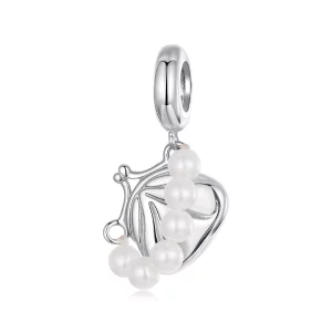 (image pour) Pendentif Sac à Main en Argent Sterling 925 Plaqué Platine avec Perle Pandora Style - SCC3118