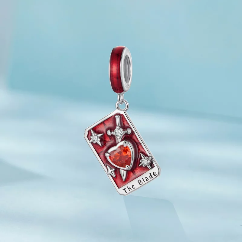 (image pour) Pendentif Tarot Épées Pandora en Argent 925 Plaqué Or Blanc - Charme Sagesse Éma - Afficher 2