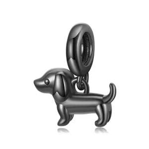 (image pour) Pendent Chien Teckel Pandora en Argent 925 plaqué Or Noir - SCC3109