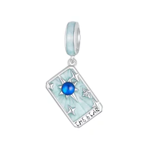 (image pour) Pendentif Étoile Tarot Pandora en Argent 925 plaqué Or Blanc - Charme Céleste en Émail et Zircone - SCC2864