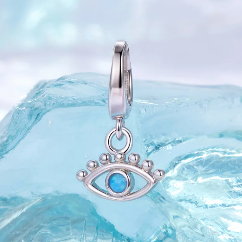 (image pour) Pendentil Œil Maléfique Pandora Style en Argent 925 Plaqué Platine avec Opale Sy - Afficher 2