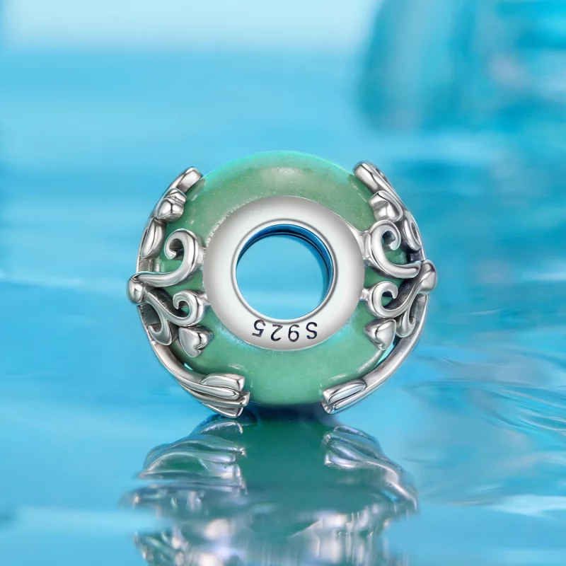(image pour) Perle Arbre de Vie en Aventurine en Argent 925 Pandora Style avec Aventurine Syn - Afficher 3