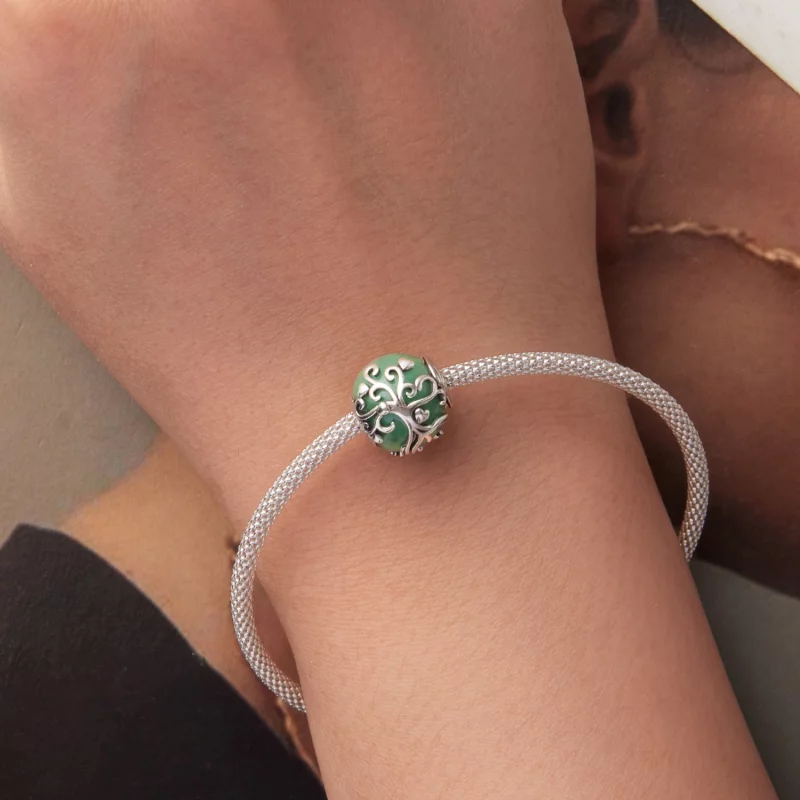 (image pour) Perle Arbre de Vie en Aventurine en Argent 925 Pandora Style avec Aventurine Syn - Afficher 6