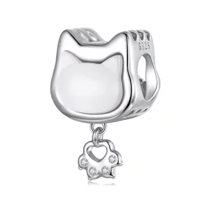 (image pour) Charm Perle Chat Pandora en Argent 925 - Nacre et Zirconium Plaqué Platine - SCC3102