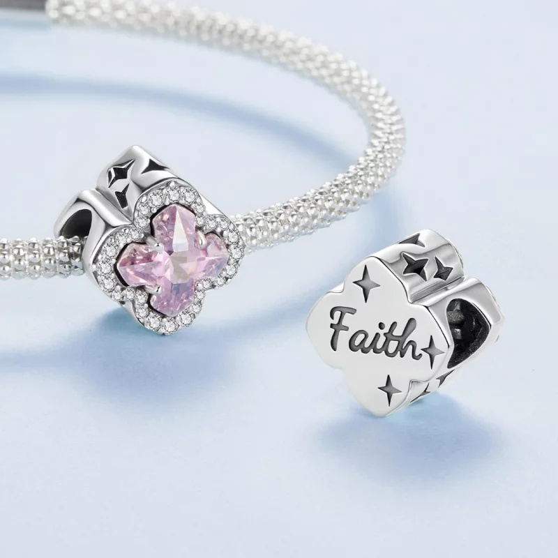 (image pour) Perle Pandora Style Cross Faith en argent 925 avec zirconium cubique et verre - - Afficher 4