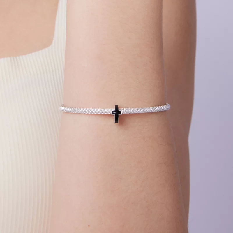 (image pour) Perle de séparation Croix oxydée en argent 925 Pandora Style - Charme émaillé - - Afficher 7