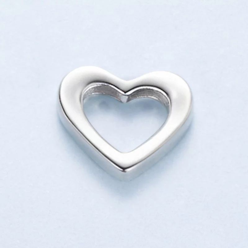 (image pour) Perle Pandora Style Cœur en Argent 925 Oxydé - Charme Amour - BSC1137 - Afficher 3