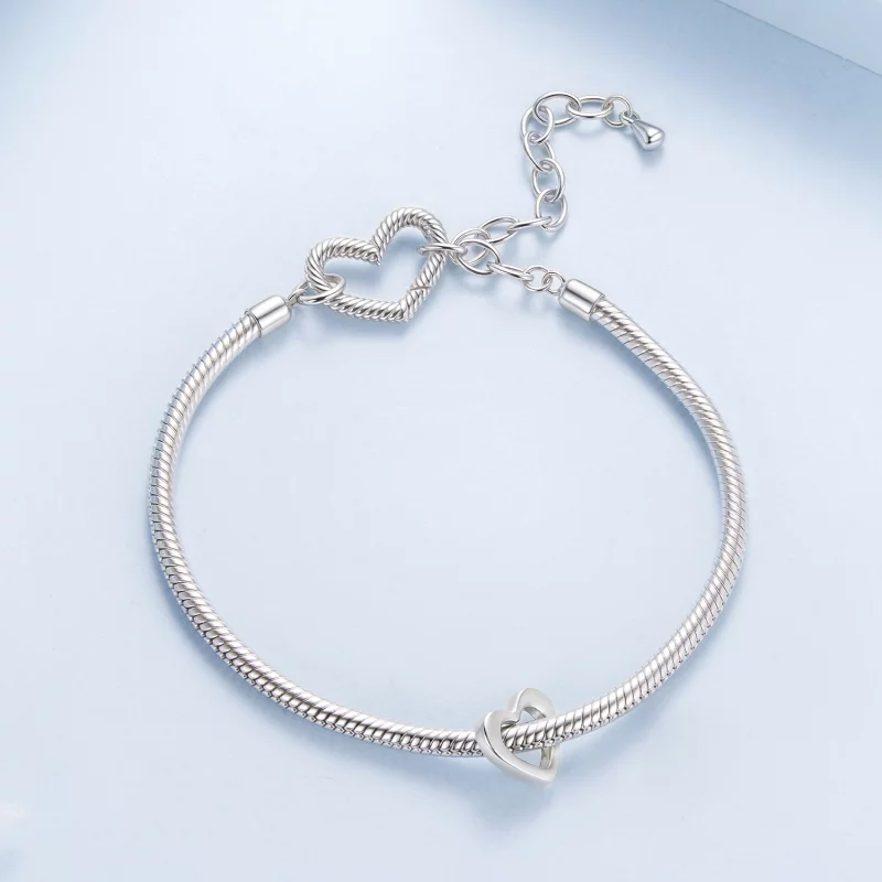 (image pour) Perle Pandora Style Cœur en Argent 925 Oxydé - Charme Amour - BSC1137 - Afficher 5