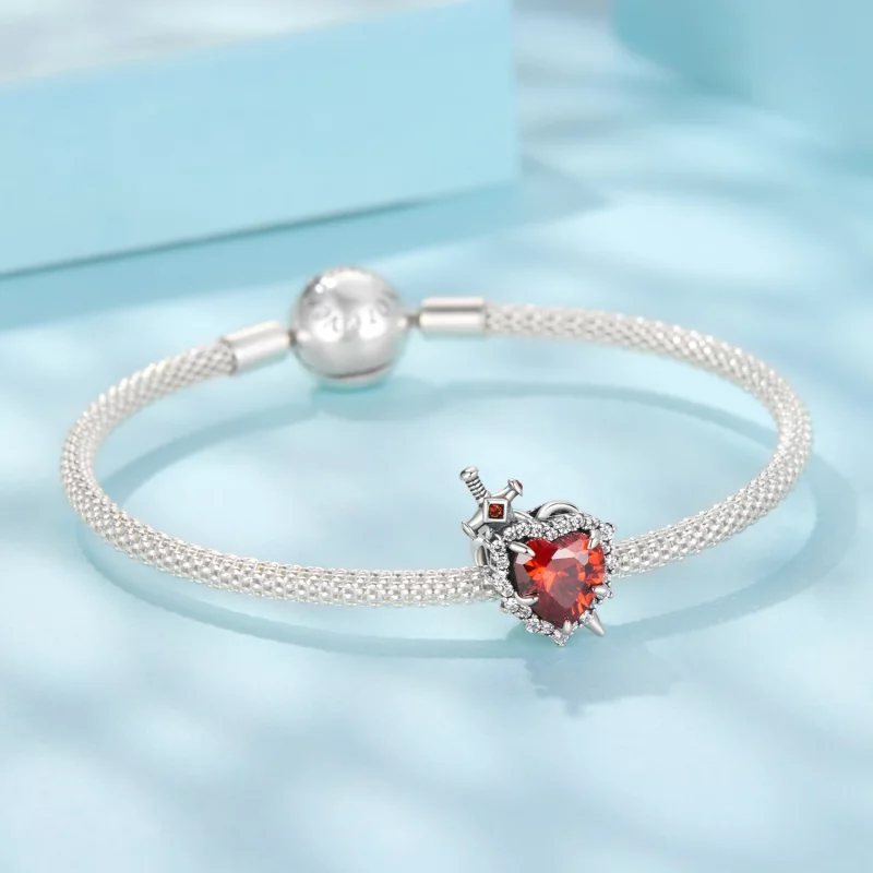 (image pour) Perle Pandora Style Cœur Épée en Argent 925 Oxydé avec Zirconium - SCC3123 - Afficher 5