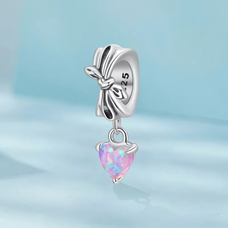 (image pour) Perle espaceur nœud Pandora en argent 925 - Opale synthétique et finition oxydée - Afficher 2
