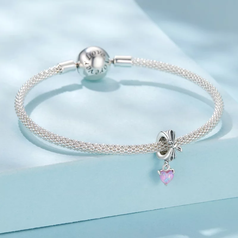 (image pour) Perle espaceur nœud Pandora en argent 925 - Opale synthétique et finition oxydée - Afficher 4