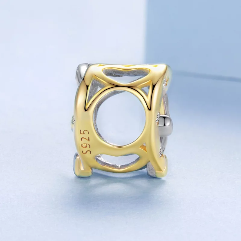 (image pour) Perle Pandora Style Cœur Fer à Cheval en Argent 925 avec Zirconium Cubique - Pla - Afficher 3