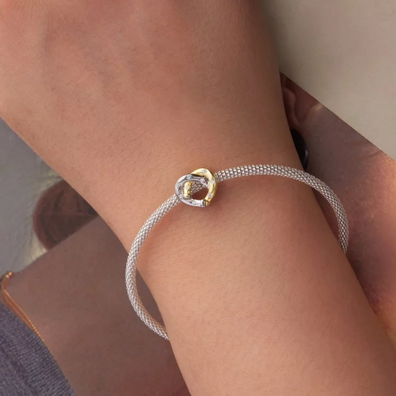 (image pour) Perle Pandora Style Cœur Fer à Cheval en Argent 925 avec Zirconium Cubique - Pla - Afficher 6