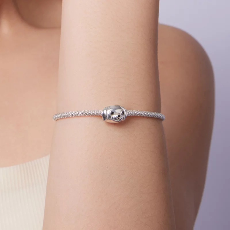 (image pour) Perle Pandora Style en argent 925 oxydé avec Golden Retriever et émail - SCC3110 - Afficher 7