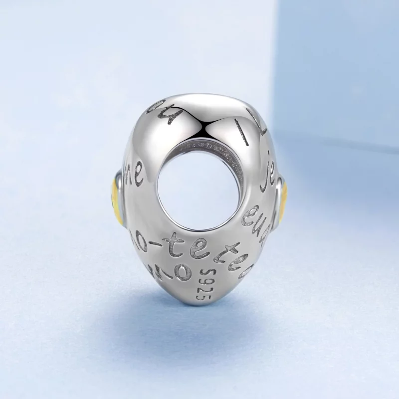 (image pour) Perle Pandora Style "Je t'aime" en argent 925 avec zirconium cubique - Charme pl - Afficher 3