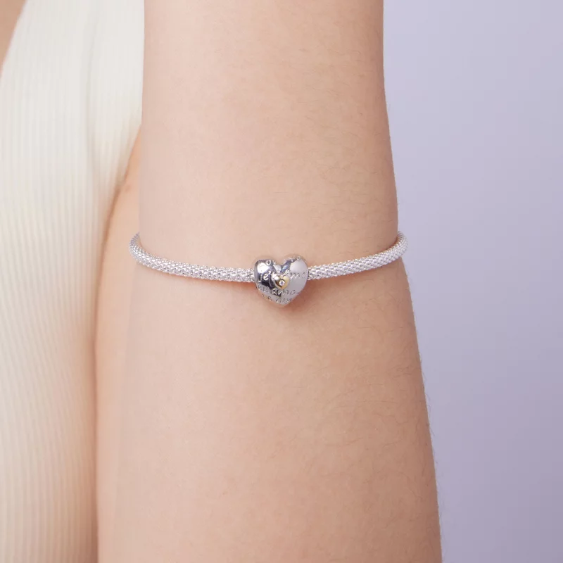 (image pour) Perle Pandora Style "Je t'aime" en argent 925 avec zirconium cubique - Charme pl - Afficher 7
