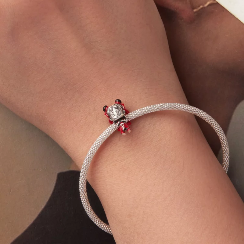 (image pour) Perle Pandora Style en argent 925 oxydé avec charm Nezha - Charm enfant mythique - Afficher 6