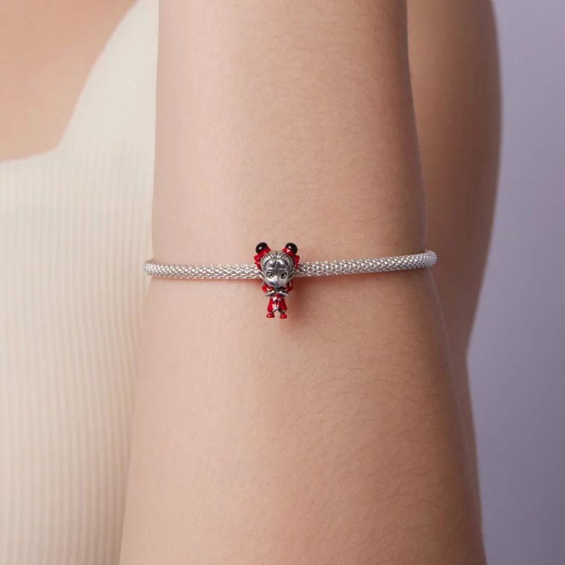 (image pour) Perle Pandora Style en argent 925 oxydé avec charm Nezha - Charm enfant mythique - Afficher 7