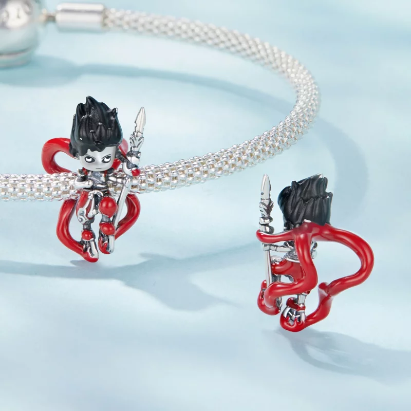 (image pour) Perle Pandora Style Nezha en argent 925 oxydé avec émail - SCC3116 - Afficher 4
