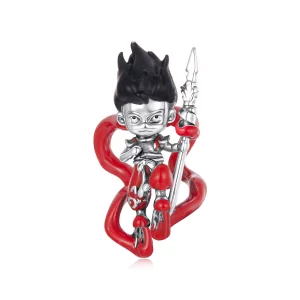 Perle Pandora Style Nezha en argent 925 oxydé avec émail - SCC3116 (image pour) Perle Pandora Style Nezha en argent 925 oxydé avec émail - SCC3116