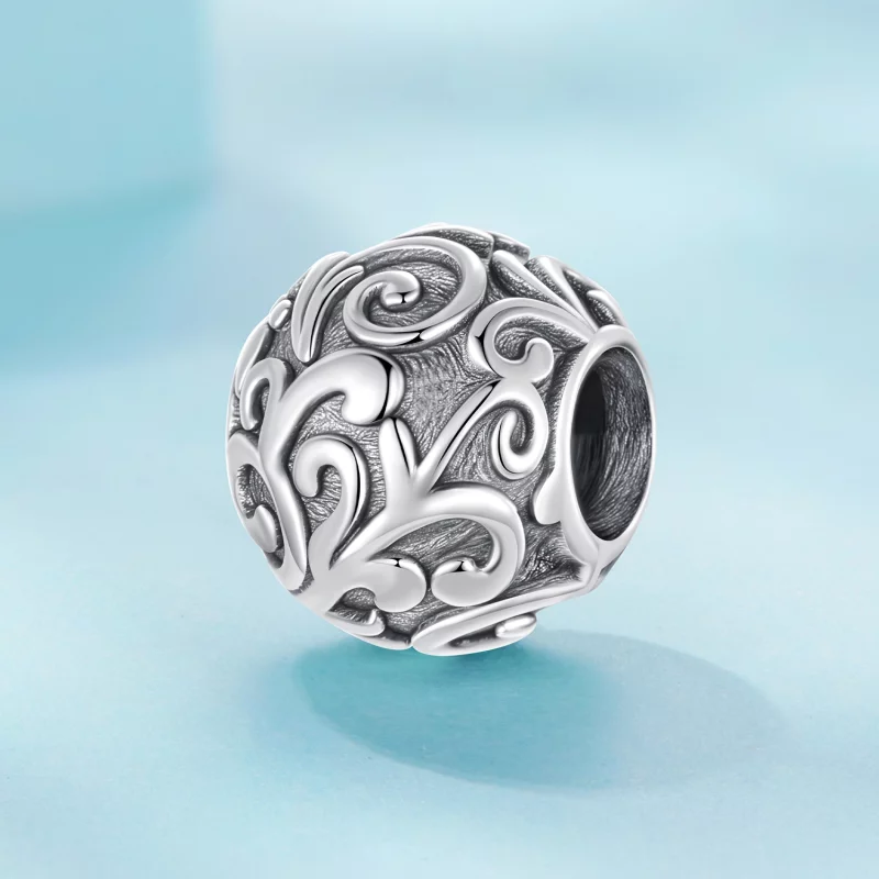 (image pour) Perle Pandora Style en argent 925 oxydé avec motif vigne - SCC3117 - Afficher 2