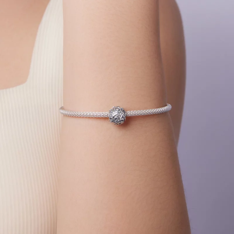 (image pour) Perle Pandora Style en argent 925 oxydé avec motif vigne - SCC3117 - Afficher 7