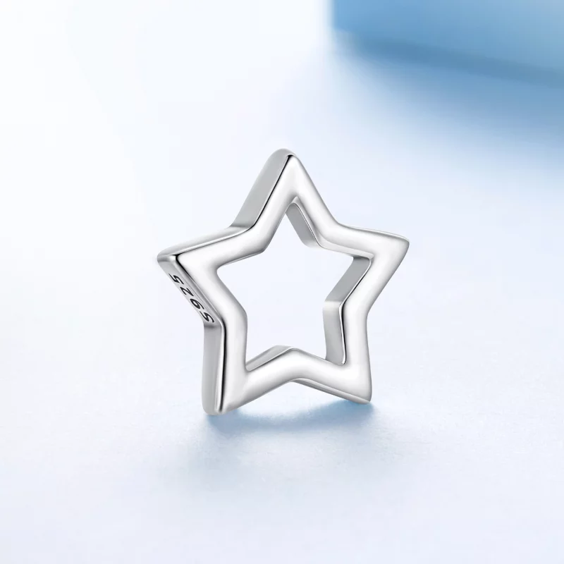 (image pour) Perle Charme Style Pandora Étoile Brillante en Argent 925 Oxydé - BSC1140 - Afficher 2