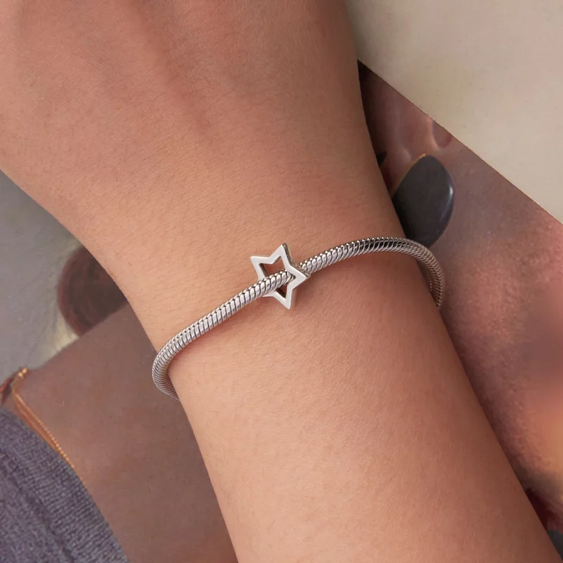 (image pour) Perle Charme Style Pandora Étoile Brillante en Argent 925 Oxydé - BSC1140 - Afficher 6