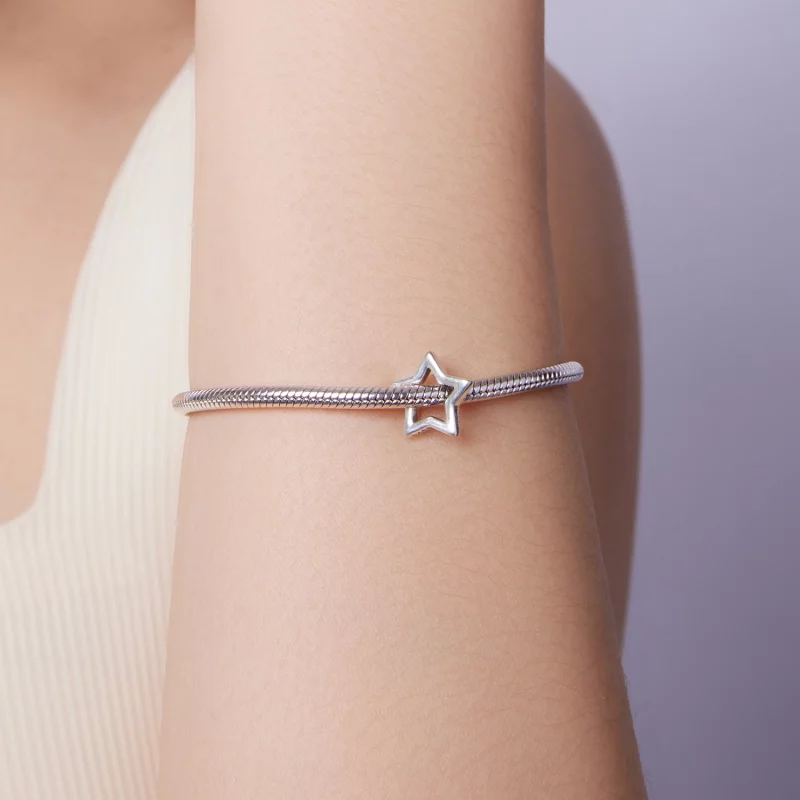 (image pour) Perle Charme Style Pandora Étoile Brillante en Argent 925 Oxydé - BSC1140 - Afficher 7