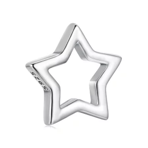 (image pour) Perle Charme Style Pandora Étoile Brillante en Argent 925 Oxydé - BSC1140