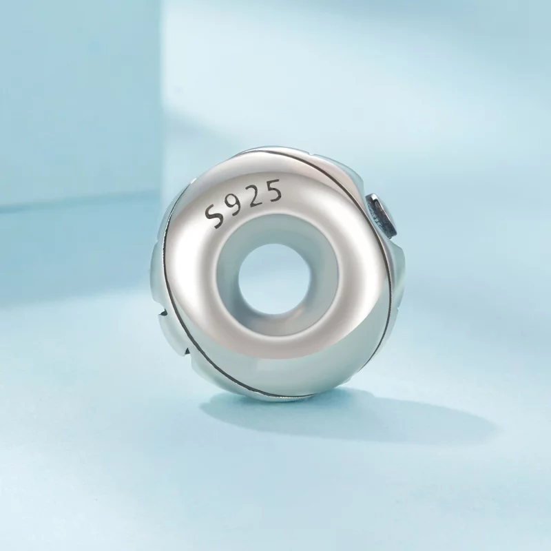 (image pour) Perle de Séparation en Silicone Étoile et Lune en Argent Sterling 925 Oxydé de P - Afficher 3