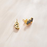 Clous d'Oreilles Style PANDORA Solide - SCE1051-BK