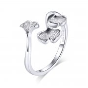 Bague Ouverte Style PANDORA Feuille de Ginkgo - BSR097