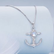 Collier style Pandora avec ancre - BSN349