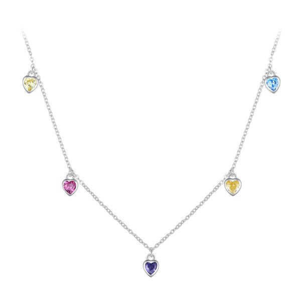 Collier Coeur Coloré de style Pandora - BSN320