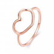 Bague en forme de cœur en or rose de style Pandora - SCR641-C
