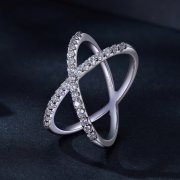 Bague double couche de style Pandora avec moissanite (un certificat) - MSR036