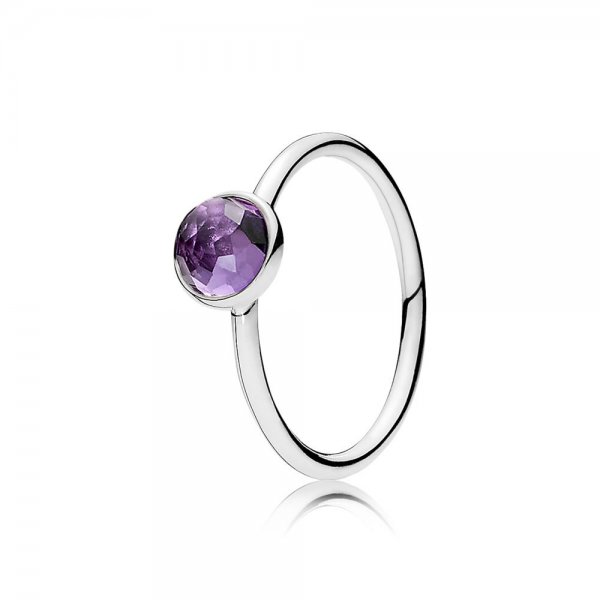 PANDORA - Bague Pierre de Naissance Gouttelette de Février - 191012SAM