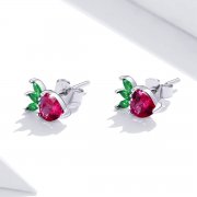 Clous d'Oreilles Style PANDORA Jolie petite fraise - SCE1034