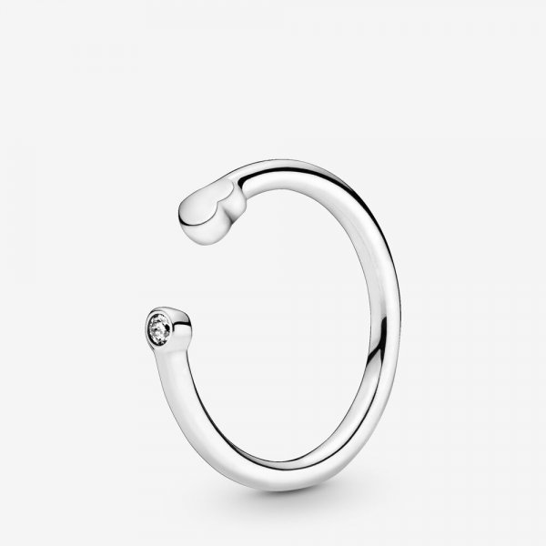 Bague PANDORA ouverte Cœur Poli 198559C01