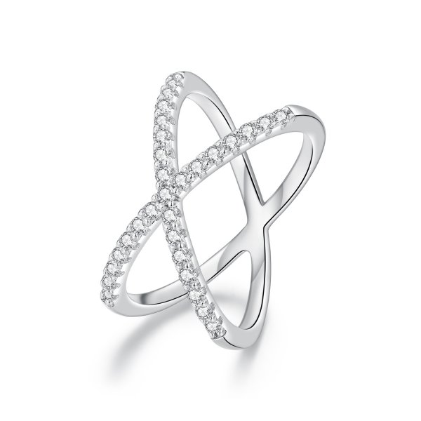 Bague double couche de style Pandora avec moissanite (un certificat) - MSR036